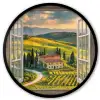 Doorkijk - Toscane - Uitzicht - Landschap - Zomer Fotolijst rond zonder passe partout klein -3d