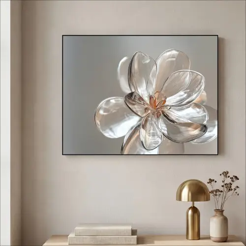 Bloem - Glazen - Doorzichtig Textielframe zwart klein -sfeer2