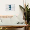 Zeepaardje - Staart - Blauw tuinposter los doek klein -sfeer7