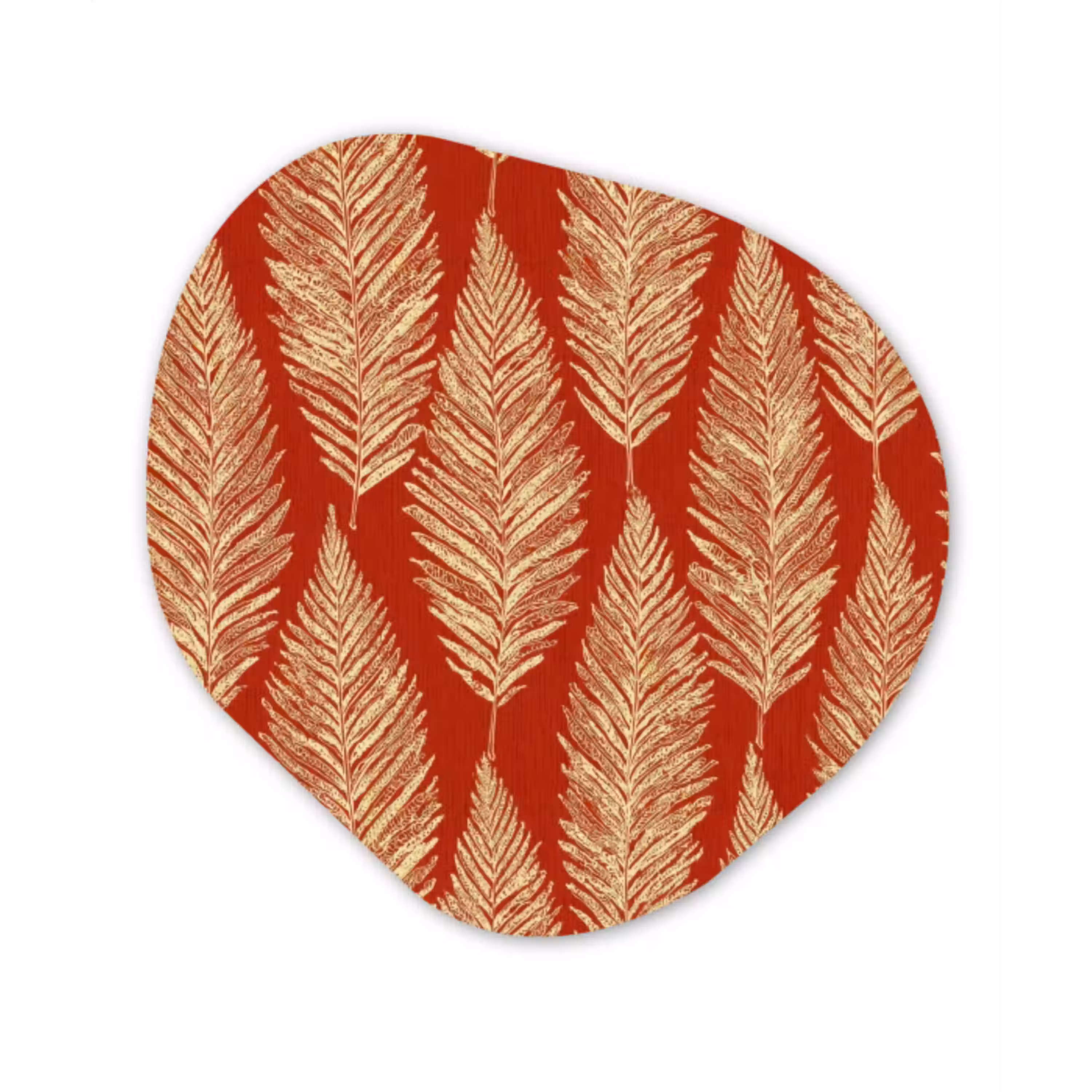 Rood - Botanisch - Varen - Patroon Wandcirkel Organisch Forex 3mm klein 629 -3d
