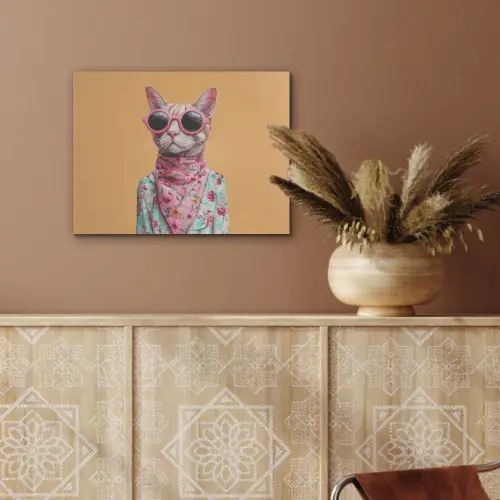 Zonnebril - Kat - Sjaal - Bloemen PET vilt klein -sfeer4