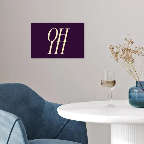 Oh hi - Paars - Minimalistisch poster papier klein -sfeer3