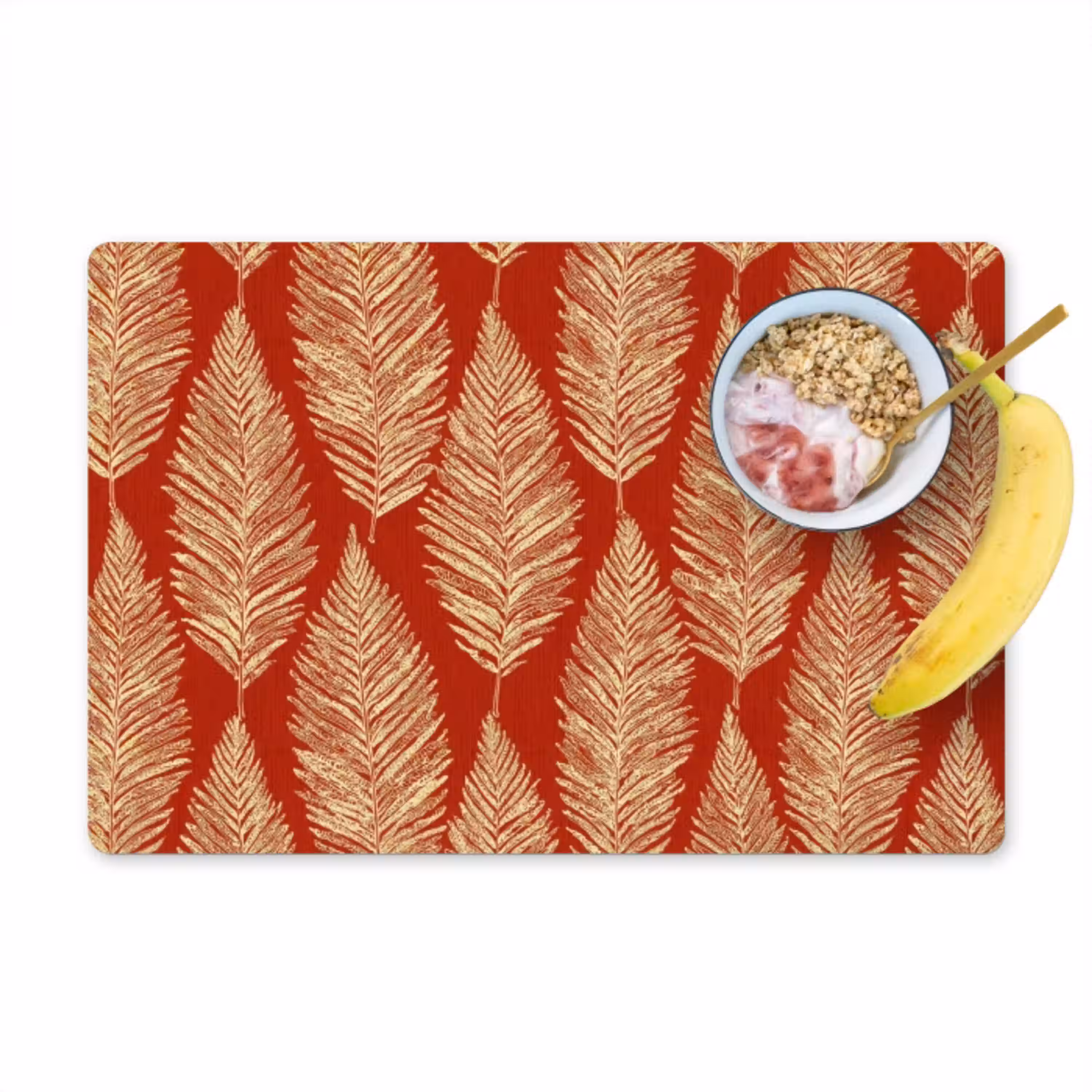 Rood - Botanisch - Varen - Patroon Placemat vinyl groot 368 -zzzproduct_Kitchenyeah-website