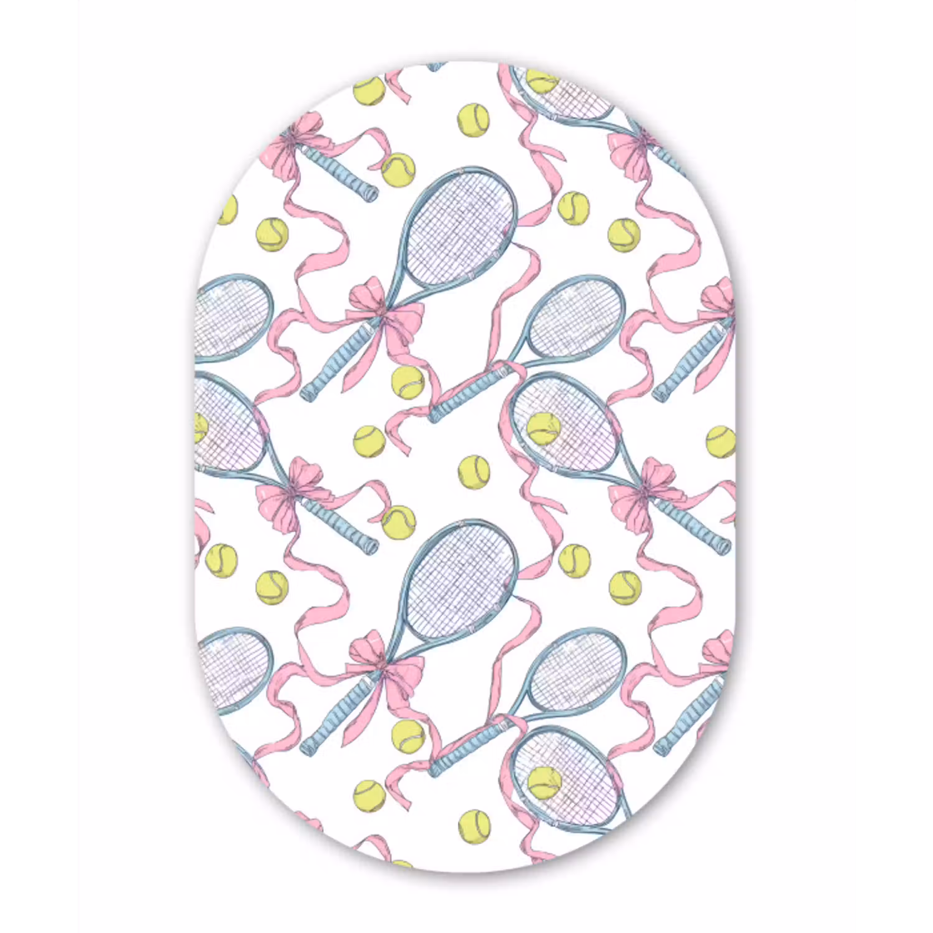 Tennis - Strikken - Kleurrijk Wandcirkel Ovaal Aluminium middel 839 -3d