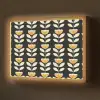 Retro - Bloem - Zwart - Okergeel Light Box met batterij (Wandlamp) middel 907 -z3d_website