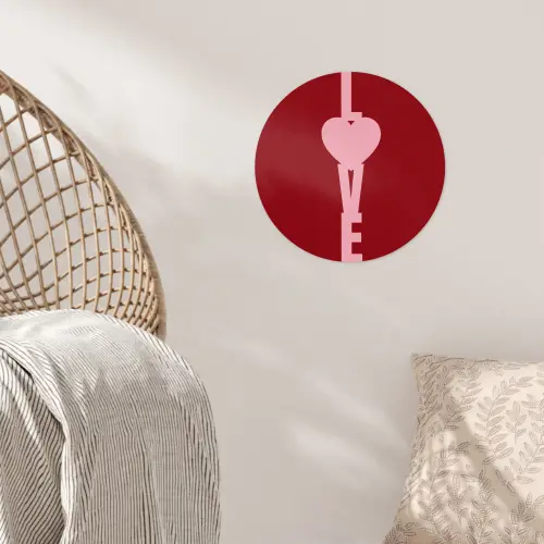 Love - Hart - Rood Wandcirkel behangsticker klein -sfeer4