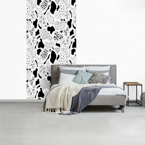 Abstract - Zwart - Wit - Diversiteit fotobehang vinyl groot 64 -slaapkamer