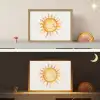 Zon - Watercolor - Geel Light Box met batterij (Wandlamp kind) middel -sfeer3_kind