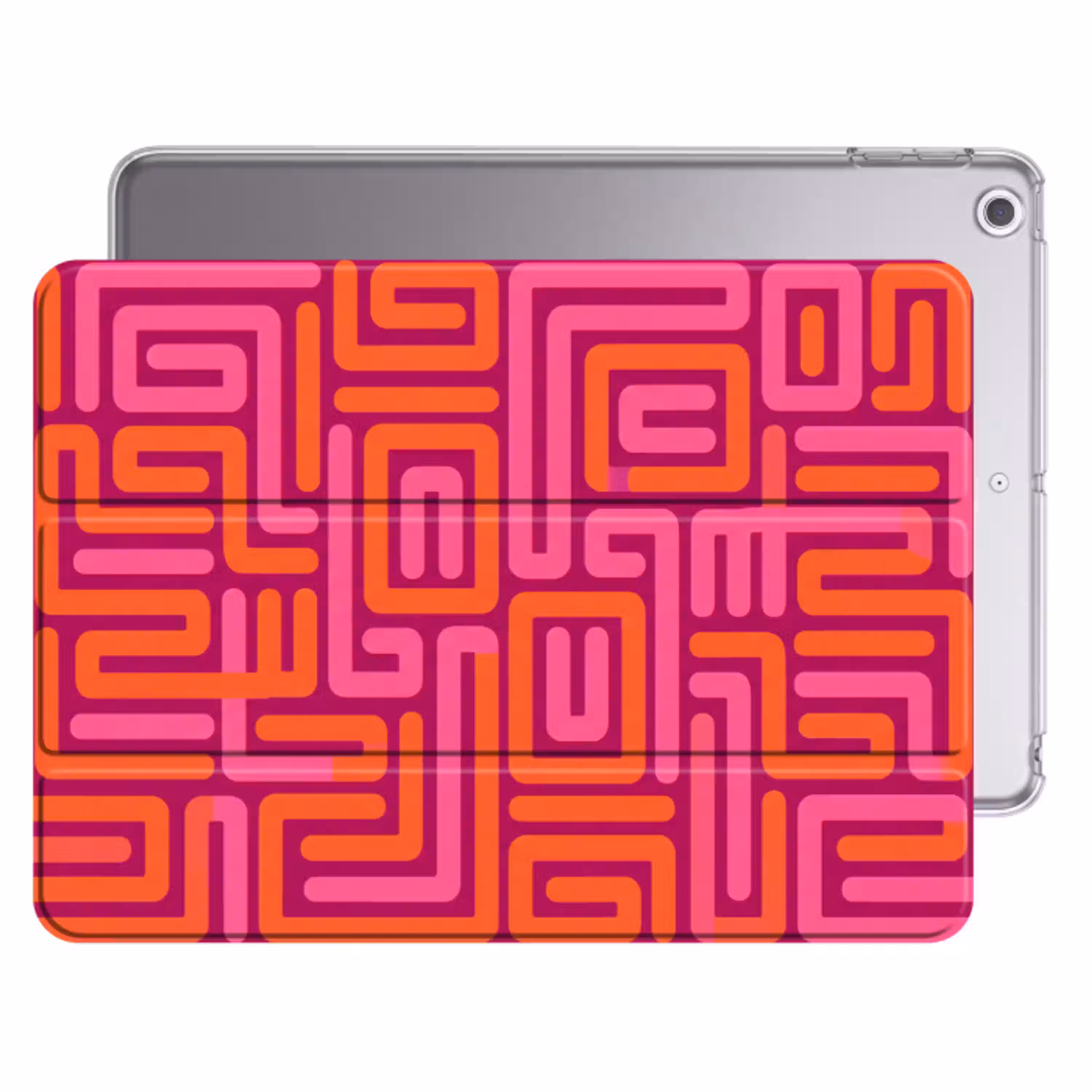 Abstract - Patroon - Lijnen - Roze - Oranje Apple iPad 2017 middel -threedimensional_3d_global
