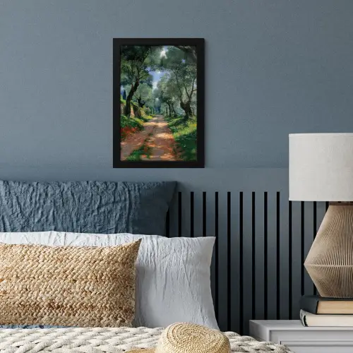 Pad - Bomen - Schaduw - fotolijst zwart zonder passe partout klein -sfeer3