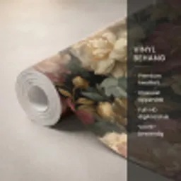 Bloemen - Barok - Patroon - Roze - Crème Behang Vinyl klein 1060 -USP_closeupNL