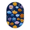Bloemen - Patroon - Blauw - Contrast Wandcirkel Ovaal Forex klein -3d
