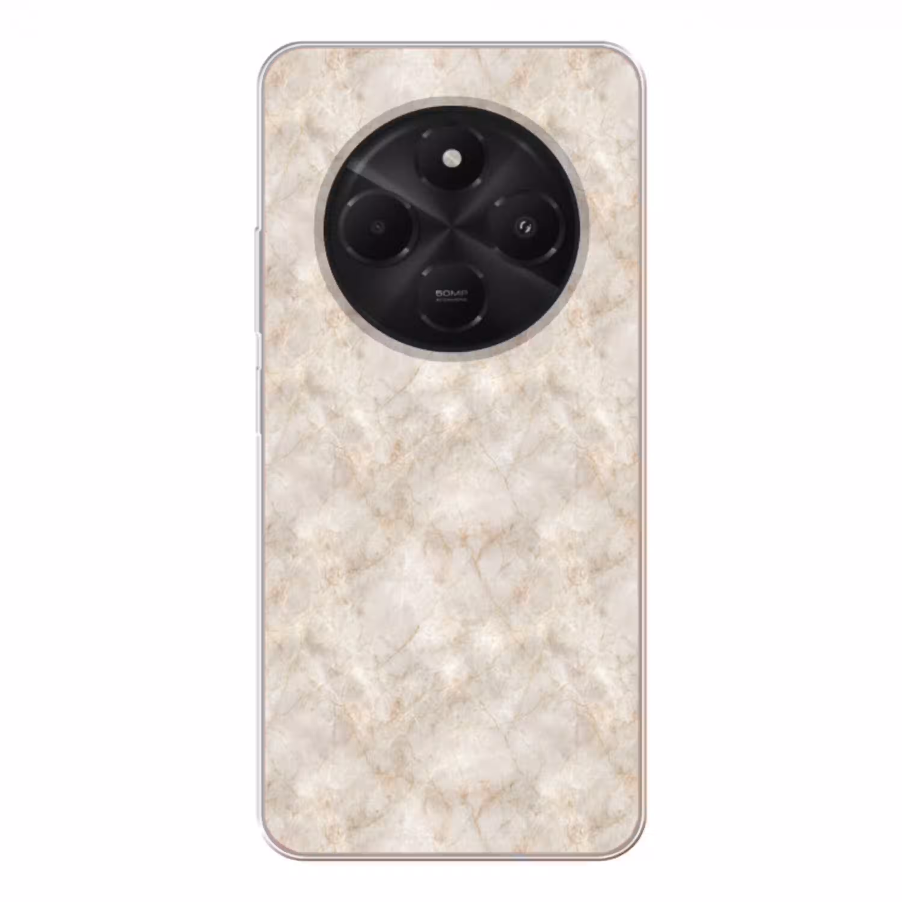 Lichtbeige - Goudbruine Nerven - Marmer Telefoonhoesje Xiaomi Poco M7 klein 893 -3d