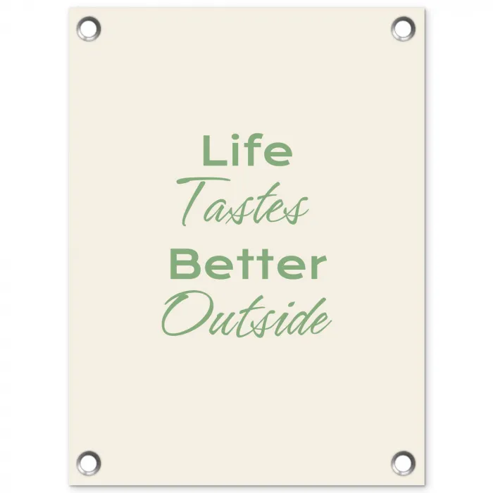 Tekst - Sierlijk - Letters - Groen tuinposter los doek klein -3d