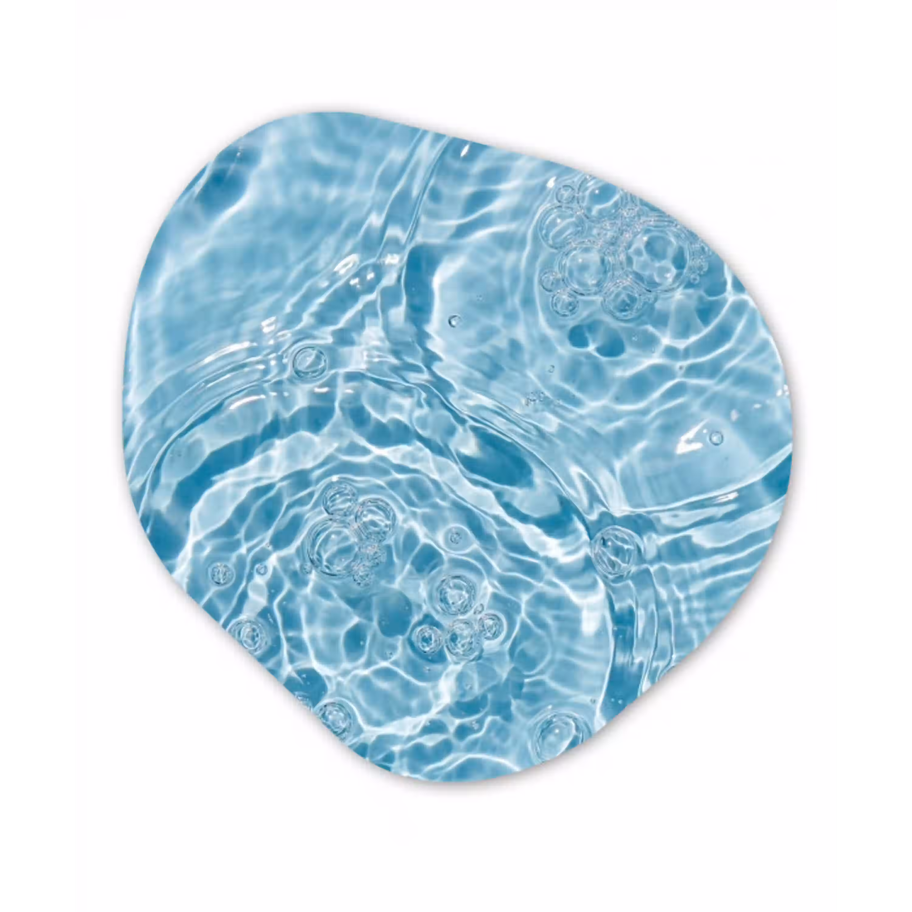 Water - Blauw - bubbels Wandcirkel Organisch Aluminium middel -3d