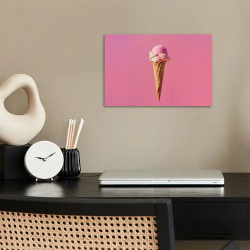 Hoorntje - Schepijs - Roze poster papier klein -sfeer1