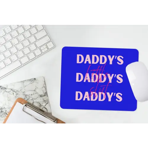Blauw - Daddy's - Blokletters muismat rubber klein -witbureau