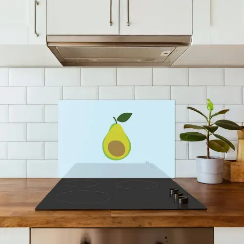 Avocado - Illustratie - Groene - Vrucht keuken achterwand spatscherm klein -sfeer2