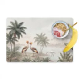 Kraanvogels - Palmbomen - Tropisch Placemat vinyl groot -zzzproduct_Kitchenyeah-website