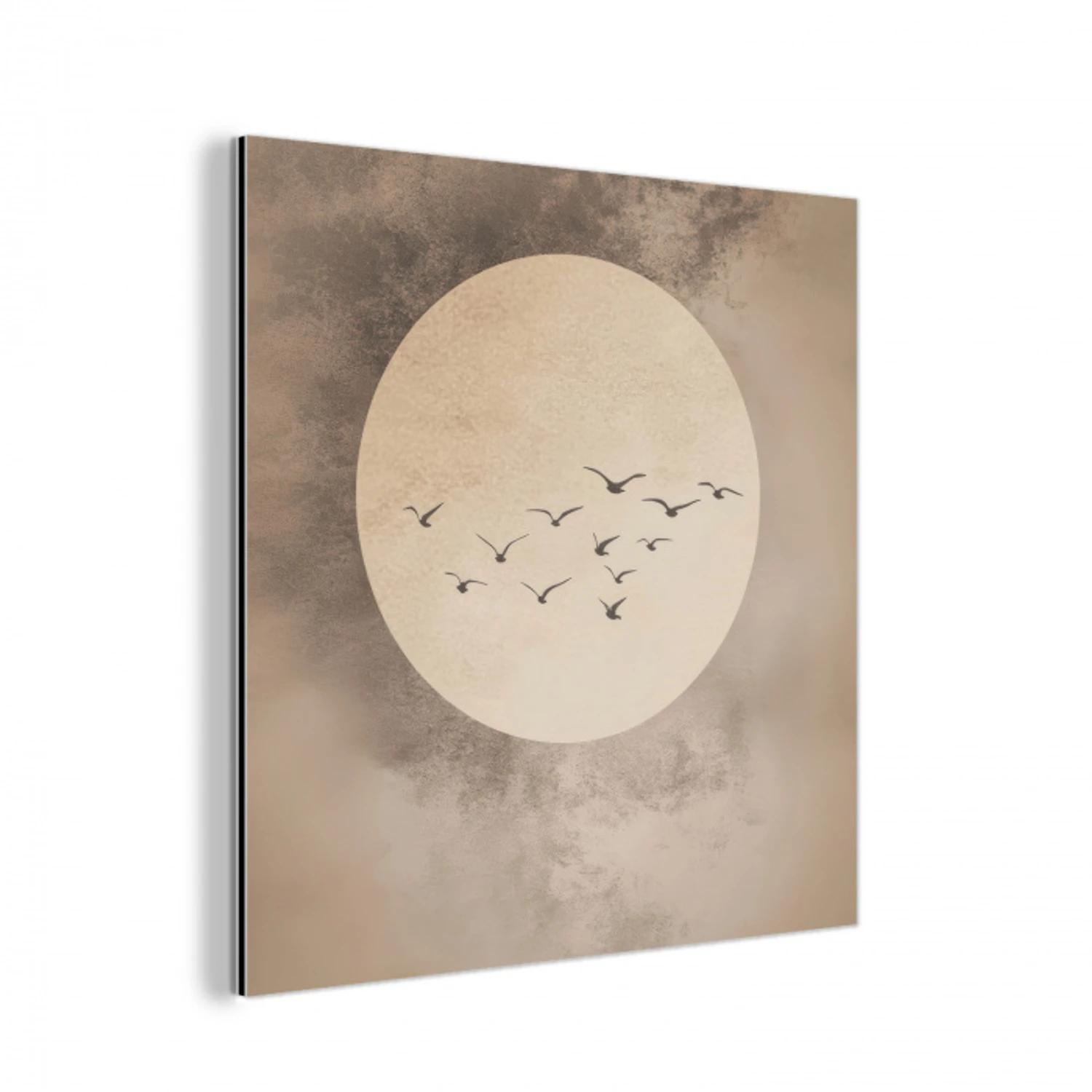 Vogel - Beige - Japandi aluminium wit klein -3d