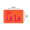 Oh la la - Oranje - Roze - Scheeflettertype Placemat vinyl groot -specs