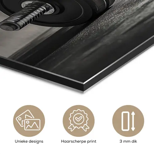Halter - Gewichten - Zwart aluminium wit klein -closeup_NL