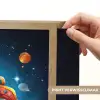 Raket - Ruimte - Planeten - Kinderen - Jongen Light Box met batterij (Wandlamp kind) middel -USP_websiteprintNL