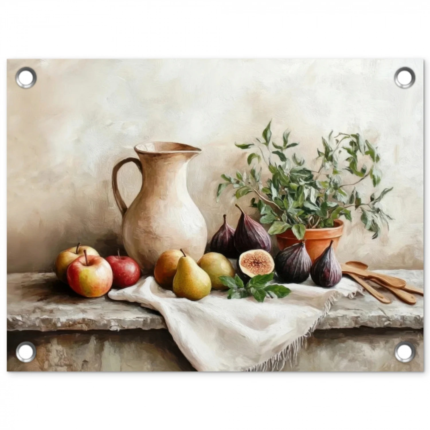 Fruit - Kruiden - Landelijk tuinposter los doek klein -3d