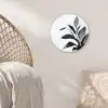 Plant - Bladeren - Minimalistisch - Zwart Wandcirkel kunststof plaat 5mm dik klein -sfeer5