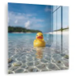Tropisch - Badeend - geel plexiglas 5mm klein -zzzproduct_nieuw