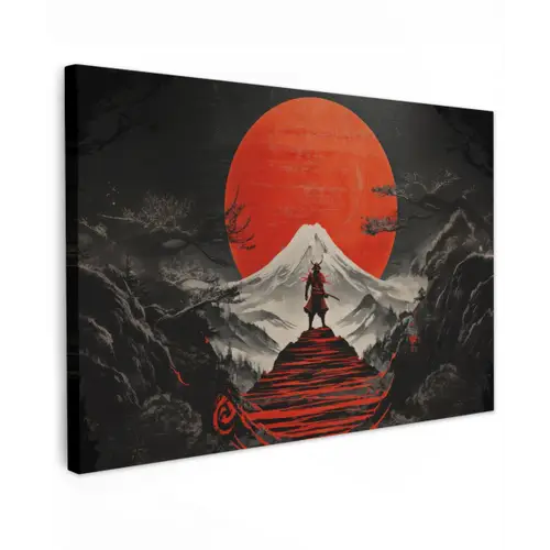 Krijger - Rode trappen - Zon - Berg canvas 2cm klein -z3d