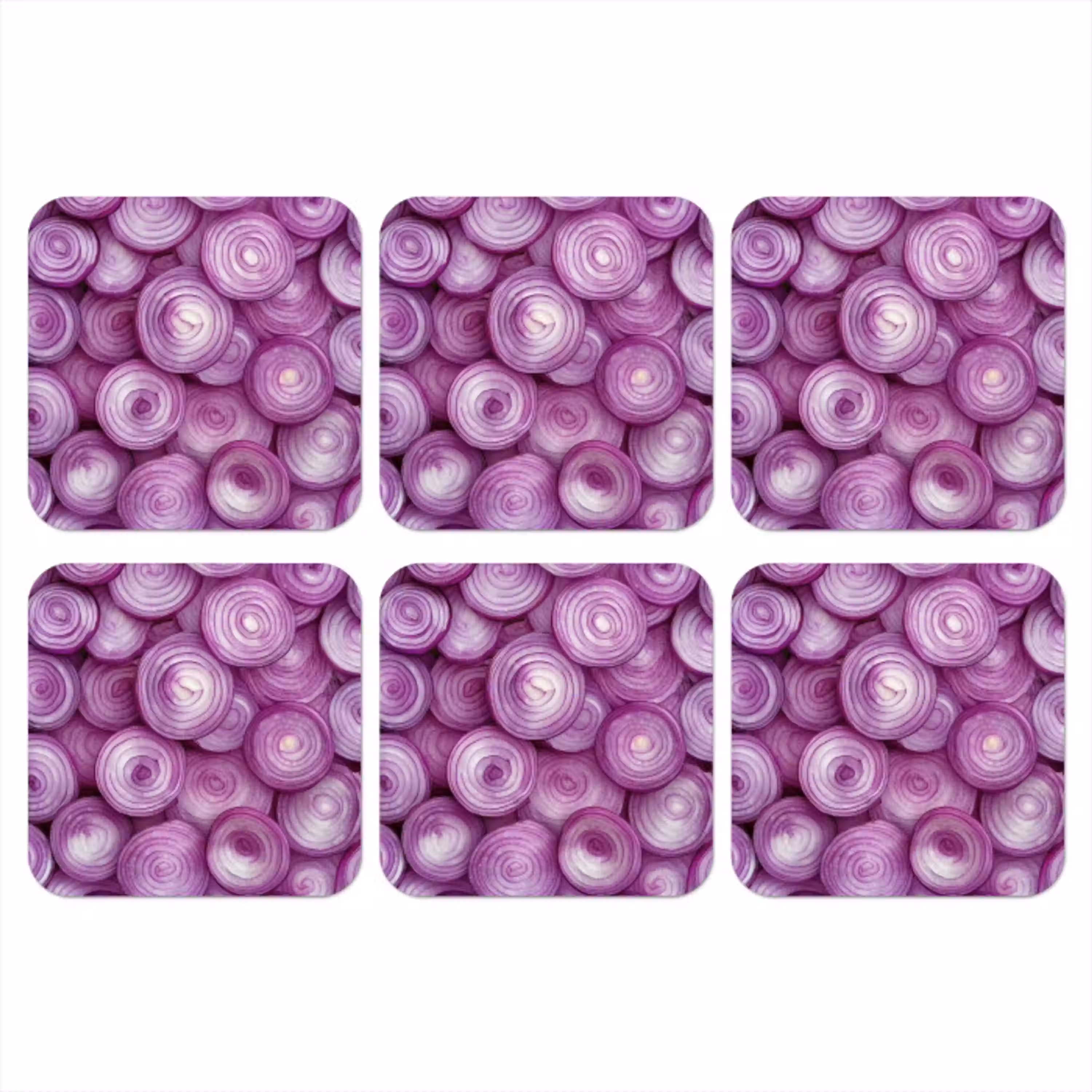 Paars - Uien - Close up onderzetter kurk middel -3d