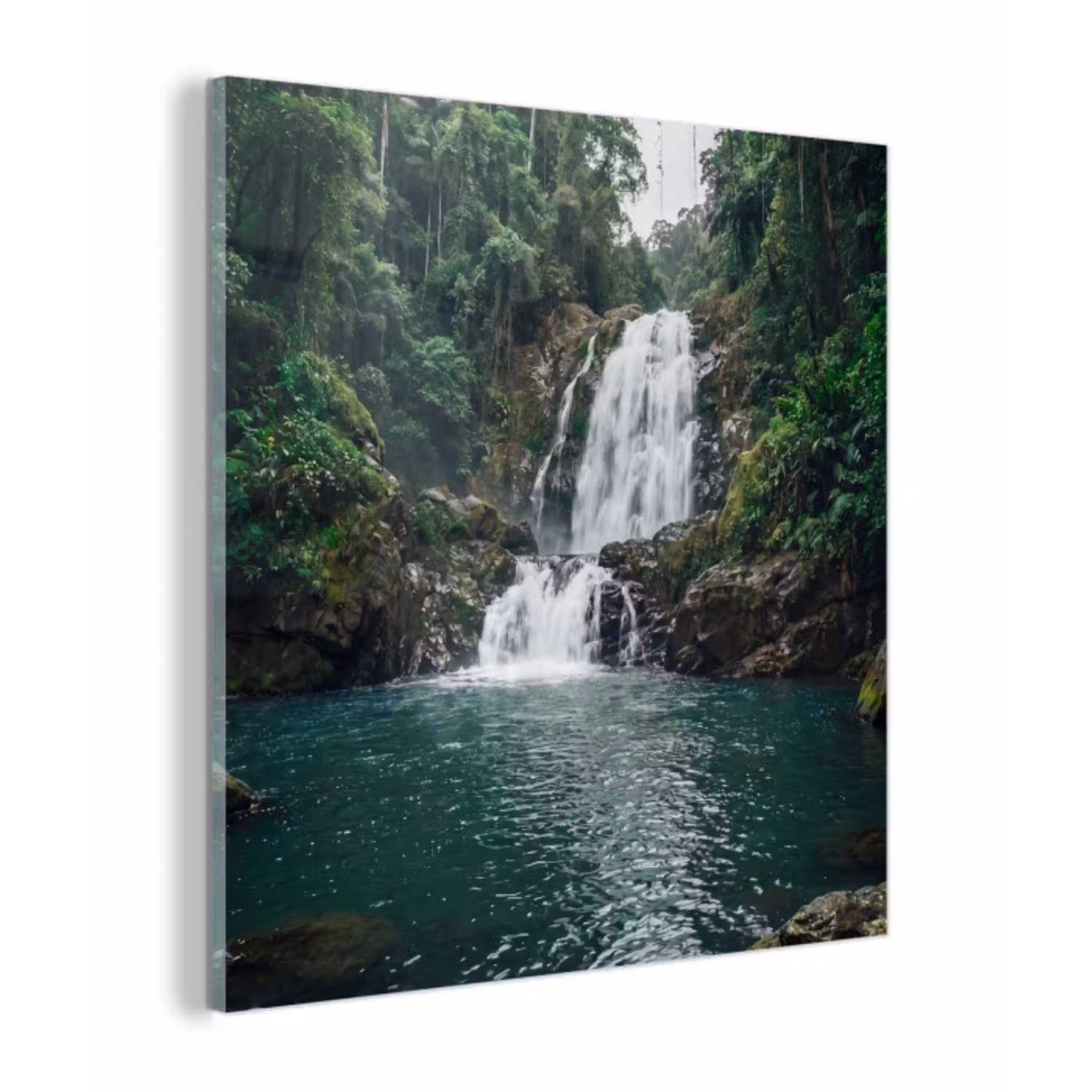 Waterfall - Forest - Nature - Greenkhgyguyg plexiglas 5mm klein -z3d