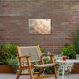 Close up - Pioenroos - Lichtroze Tuinposter op houten frame 2 cm dik klein -sfeer3
