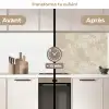 Lichtbeige - Marmer - Aders keuken achterwand 2 middel 871 -voor-na2_FR