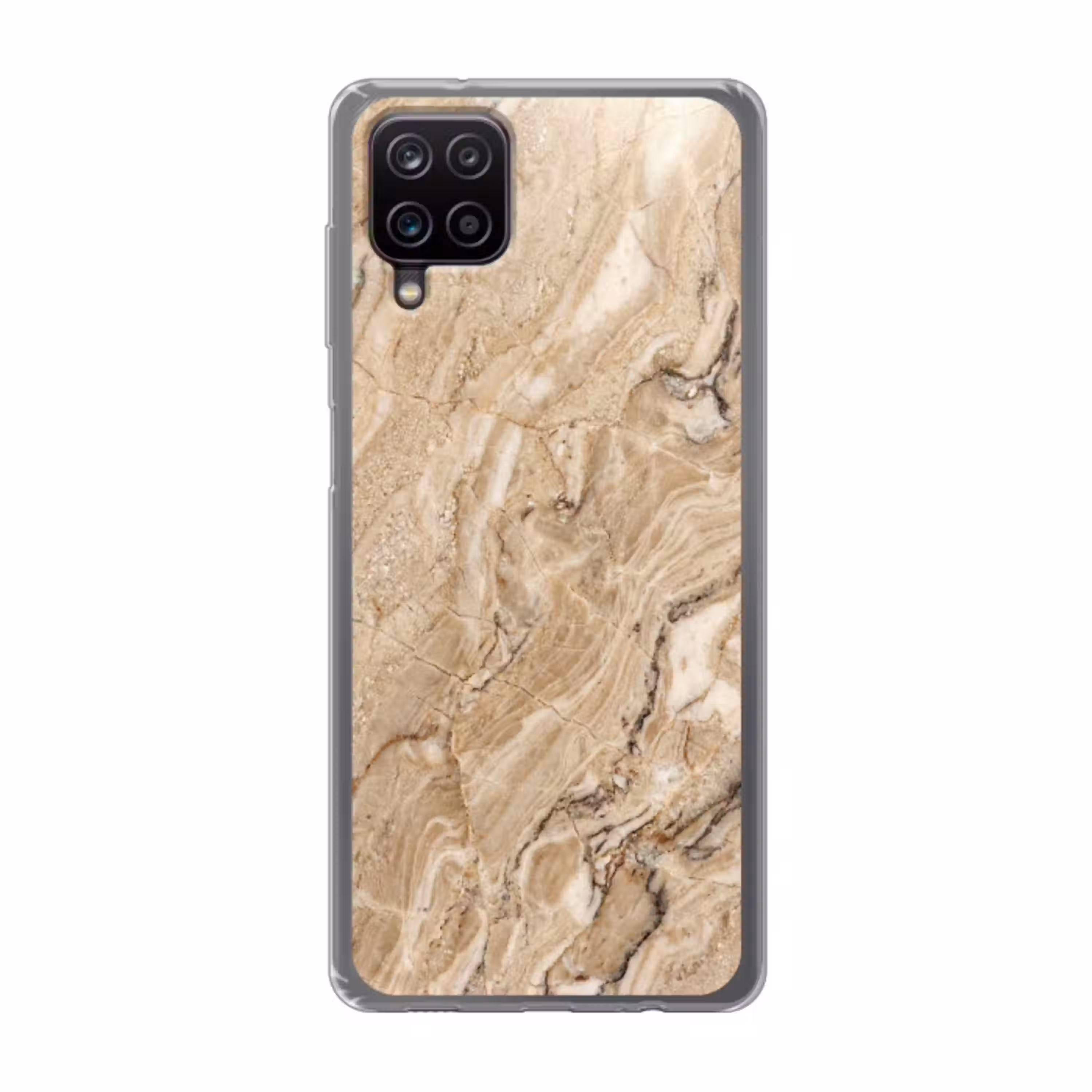 Textuur - Aders - Abstract - Modern - Beige Telefoonhoesje Samsung Galaxy A12 klein -3d