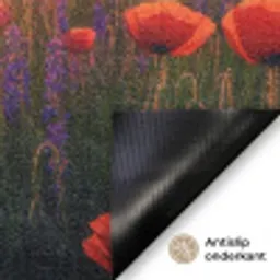 Landschap - Zonsondergang - Bloemenveld Deurmat klein -antislip_NL