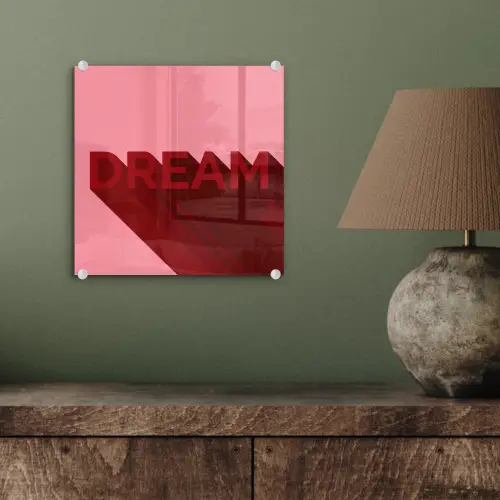 Dream - 3D - Rood - Roze plexiglas 5mm klein -sfeer3