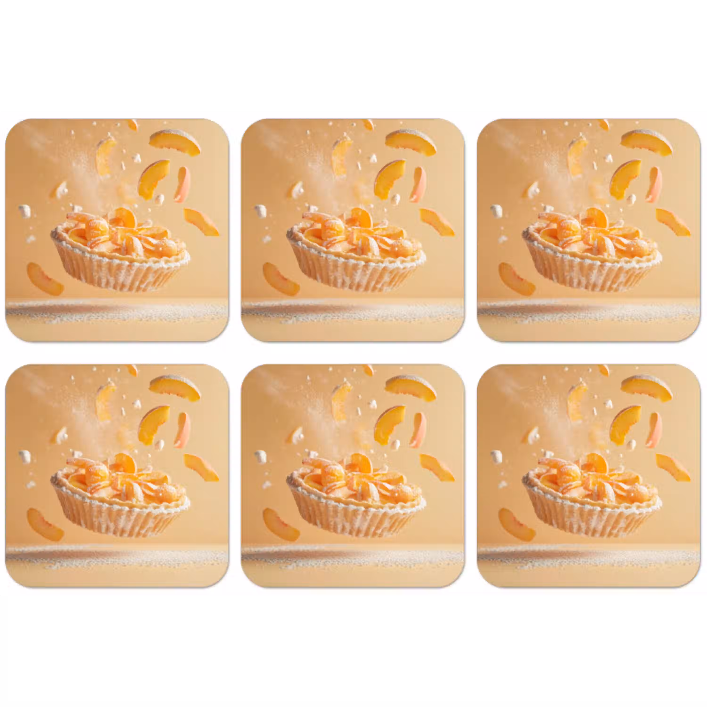 Peach - Eten - Taart - Oranje onderzetter kurk middel -zkaufland3dotto