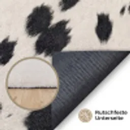 Patroon - Vacht - Zwart - Wit Vloerkleed Rechthoek klein -uniquesellingpoint_antislip_DE_DE