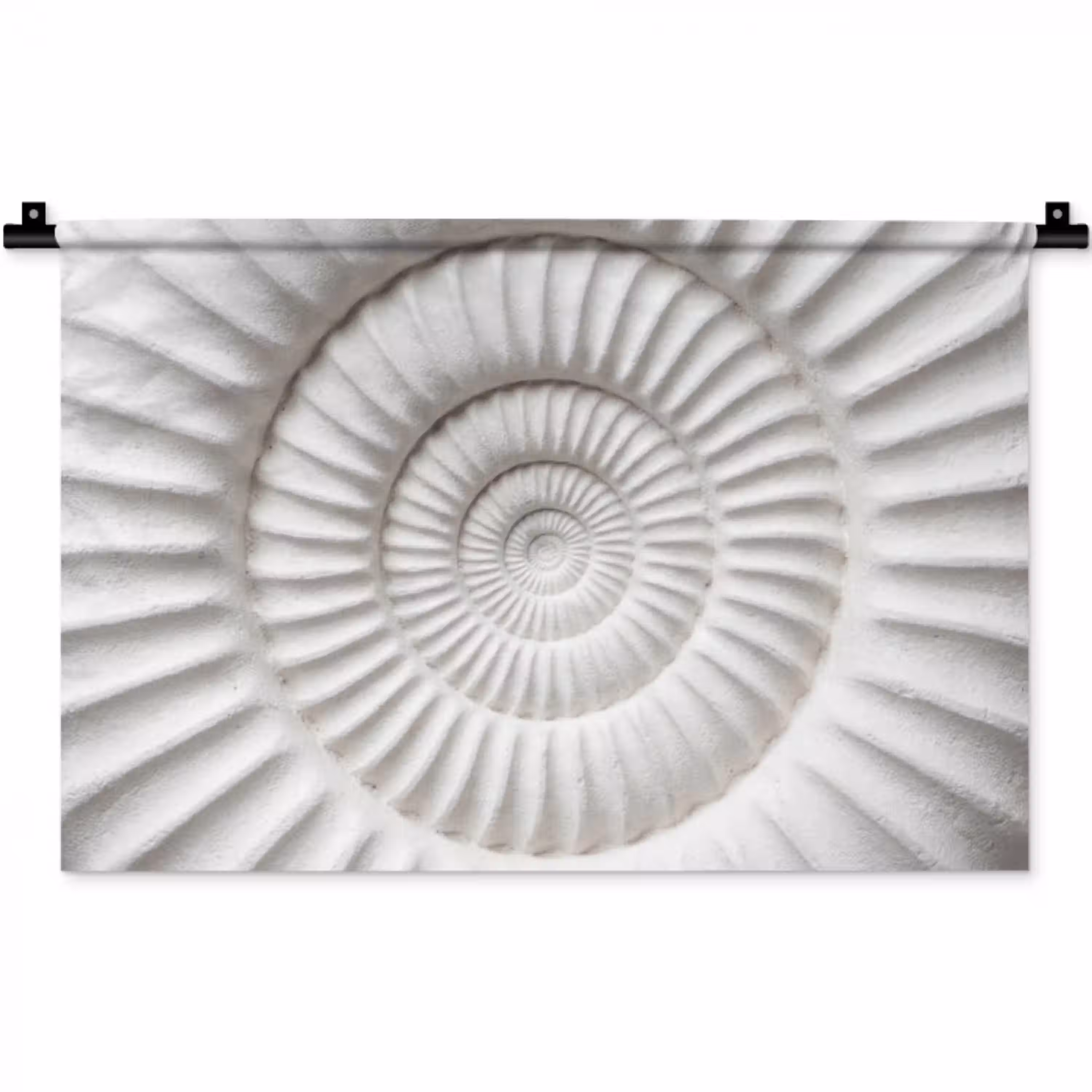 Schelp - Spiraal - Wit Wandkleed katoen klein -zz3d