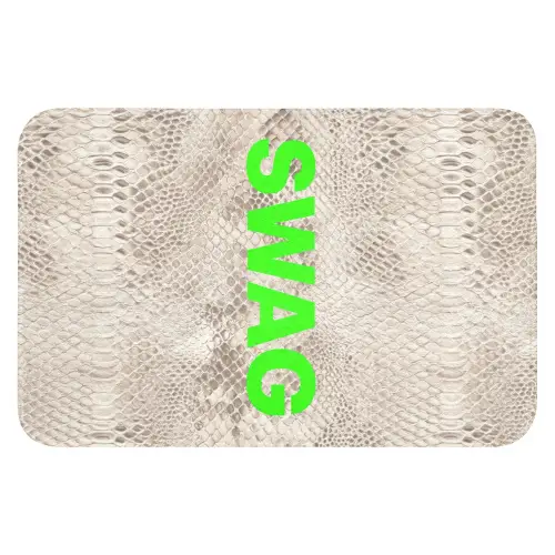 Slangenprint - SWAG - Neon - Groen Badmat klein -3d