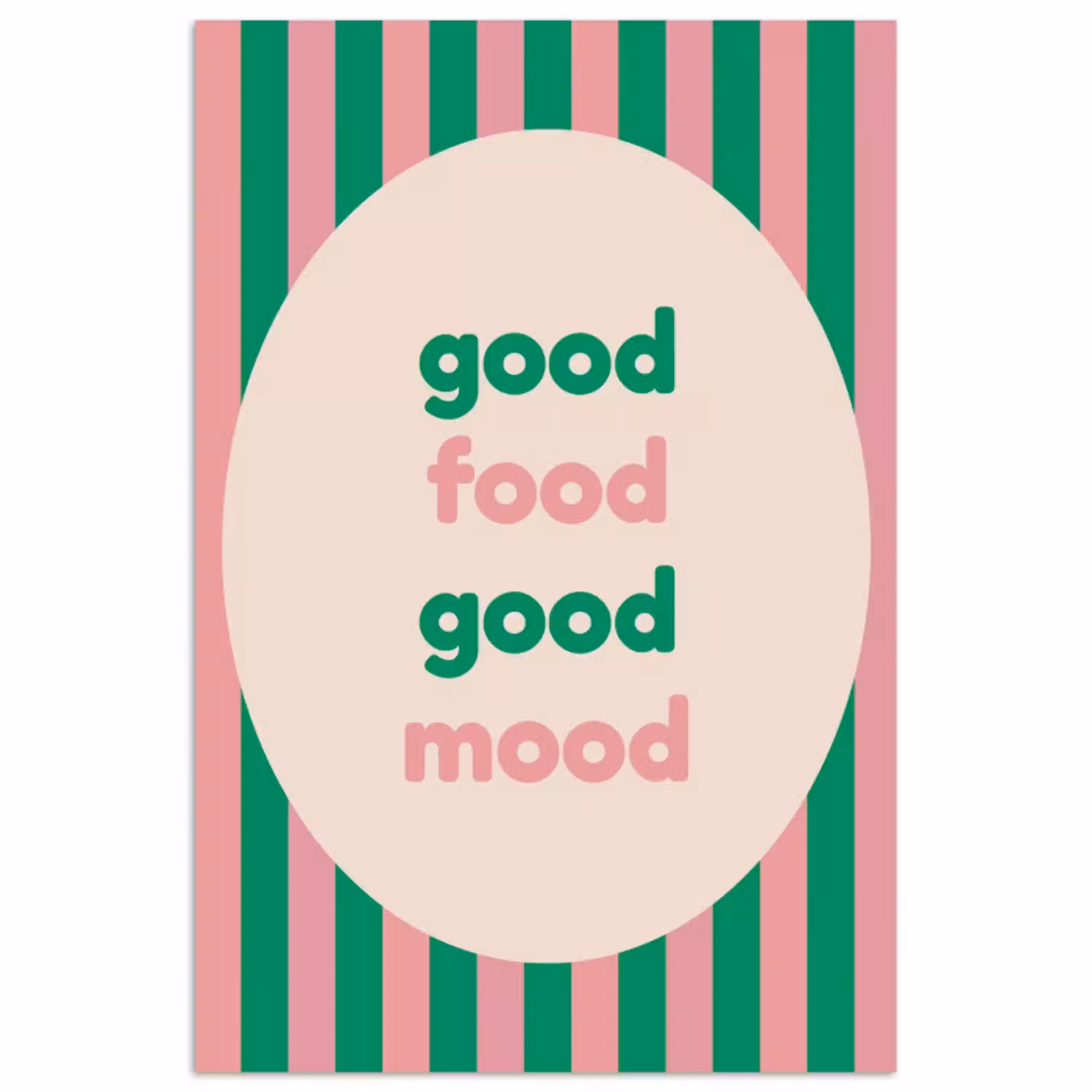 Gestreept - Quote - Ovaal - Roze poster papier klein -3d