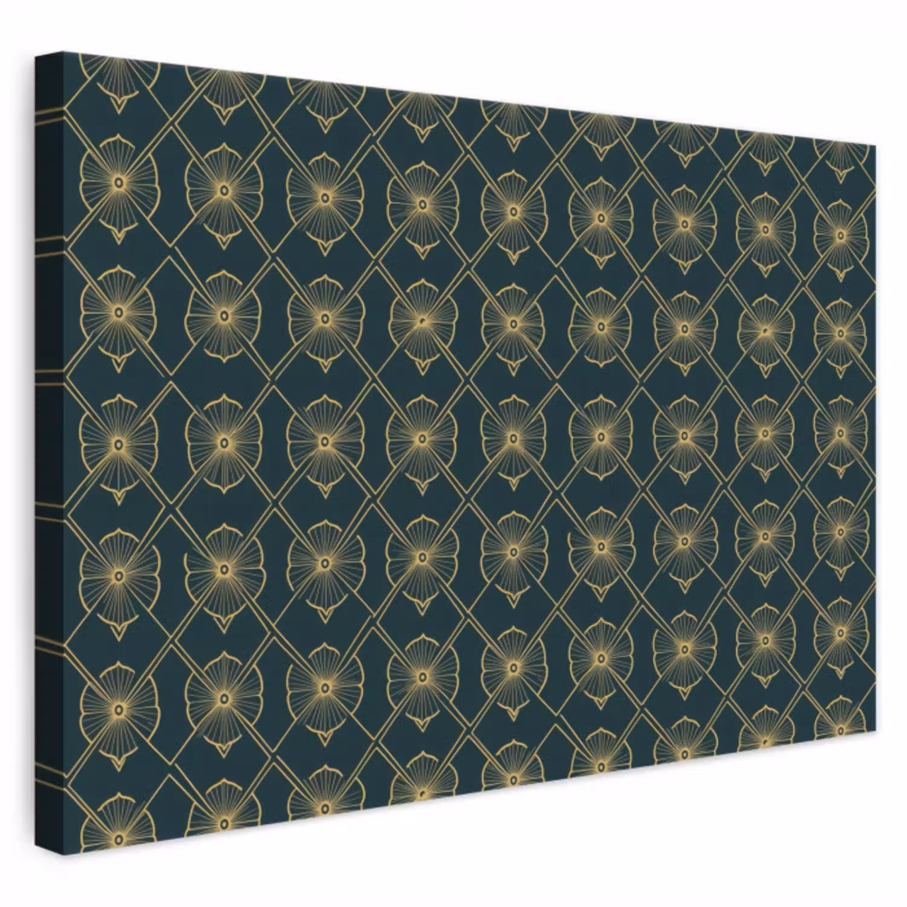 Geometrisch - Elegant - Groen canvas 2cm klein 34 -3d