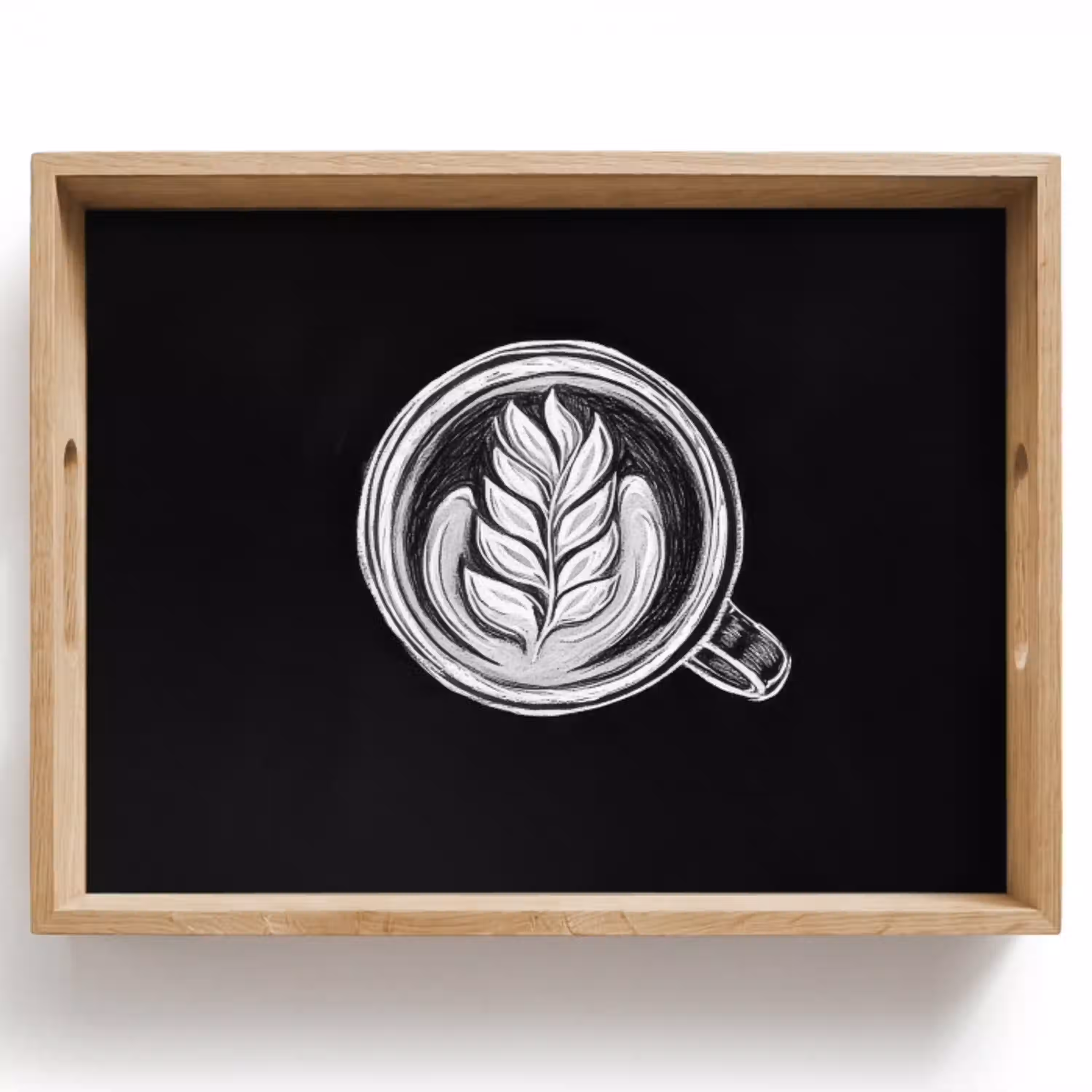 Krijttekening - Koffie - Latte art Dienblad Rechthoek middel -z3d_shopping