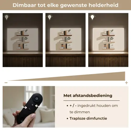 Plankjes - Boeken - Vaasjes - Planten Light Box met batterij (Wandlamp) middel -USP_dimbaarNL