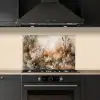 Abstract - Beige - Verf - Kunst - Natuur - Bloemen keuken achterwand spatscherm klein -sfeer1
