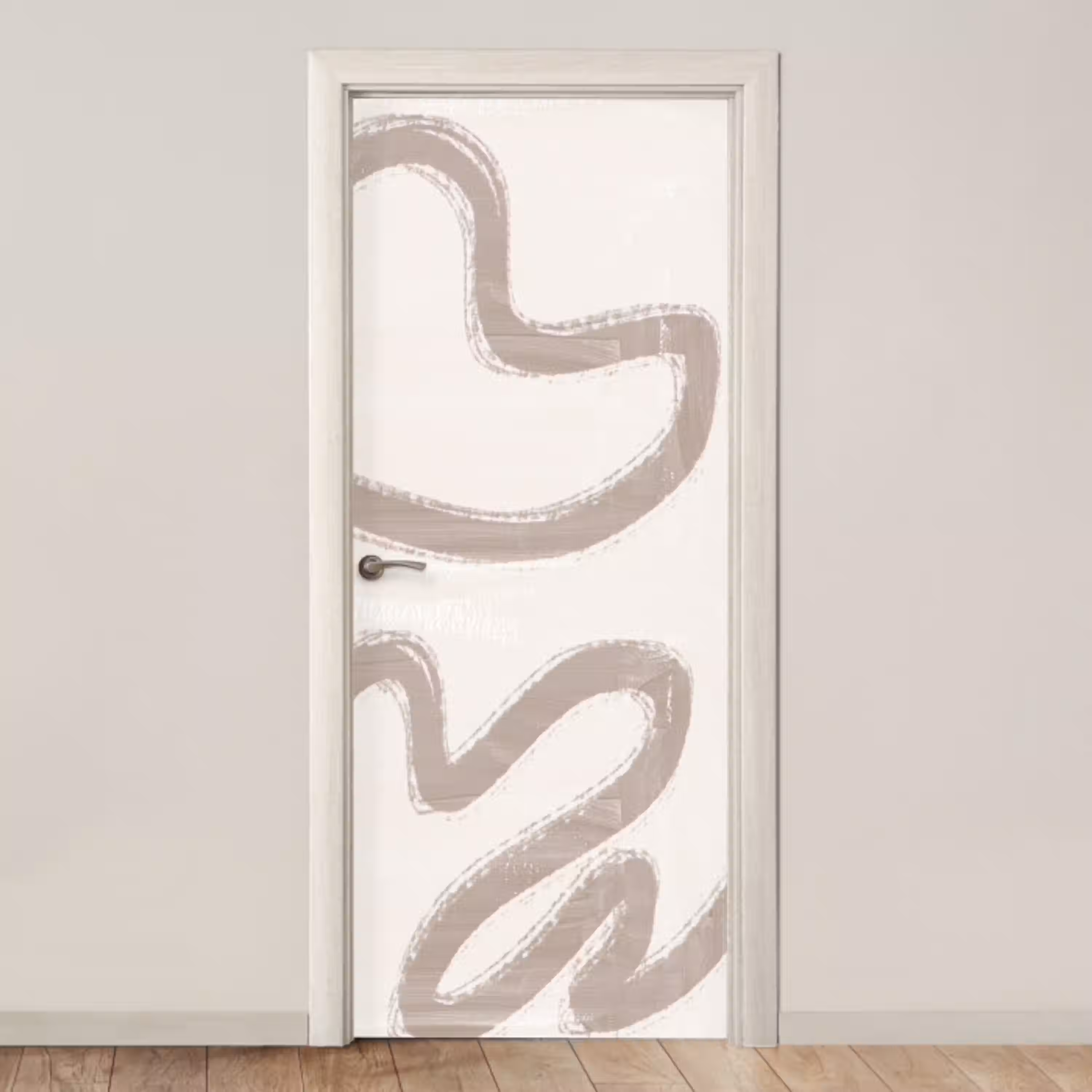 Abstract - Moderne kunst - Beige deurposter klein -3d_beige