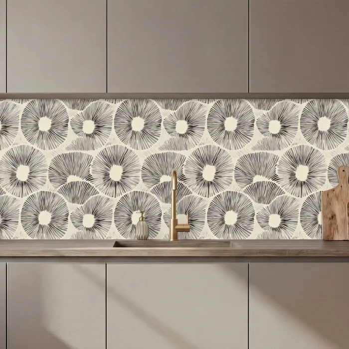 Cirkels - Patroon - Zwart keuken achterwand 2 middel 871 zz_3dshopping