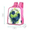Voetbal - Verf - Groen - Blauw Kinderrugzak - Roze middel -productfoto_formaten